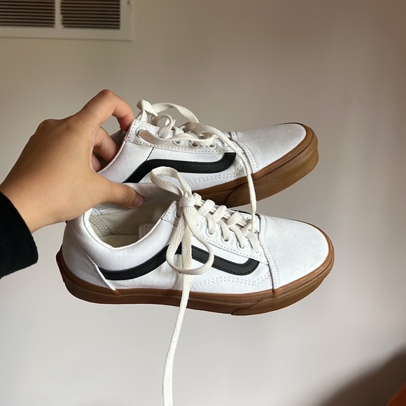 Vans Shoes - white vans - old skool canvas (custom-designed) | women’s